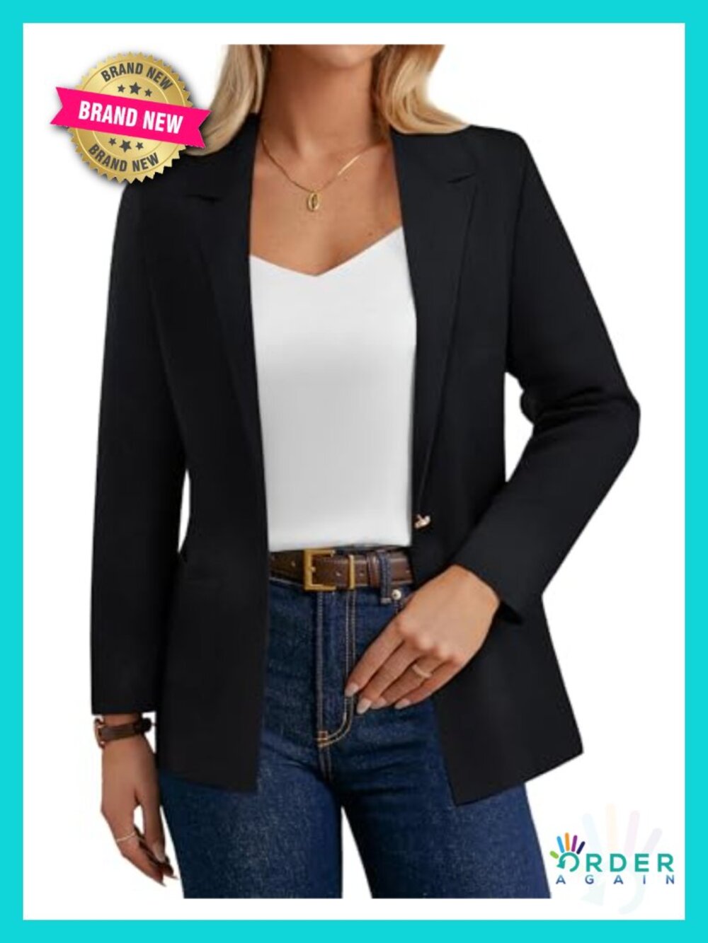 Sweater Blazer Women Business Casual Long Sleeve Open Front Pockets